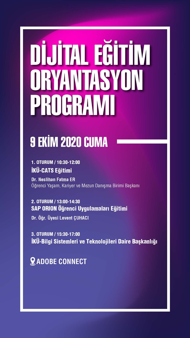 İstanbul Kültür Üniversitesi (İKÜ) 2020-2021 Akademik Yılı Oryantasyon Programı